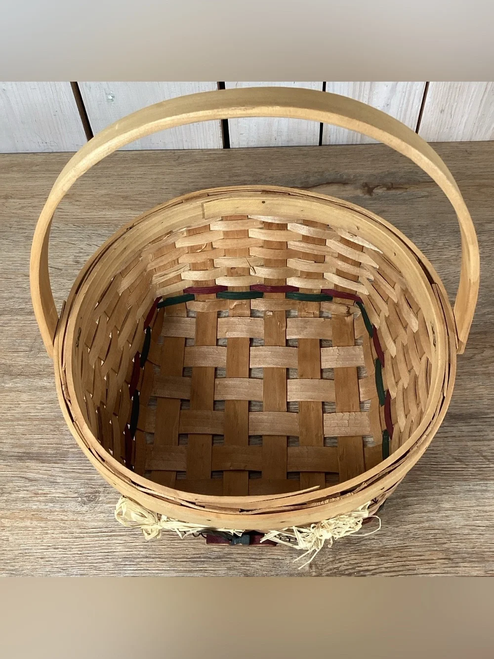 Rustic Woven Handled Basket, Apple, Square 10